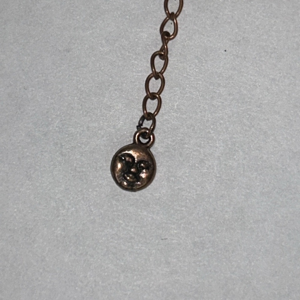 Custom Made 5 Strand Copper Bracelet With Moon Face Dangle Accent Contemporary - Picture 5 of 6